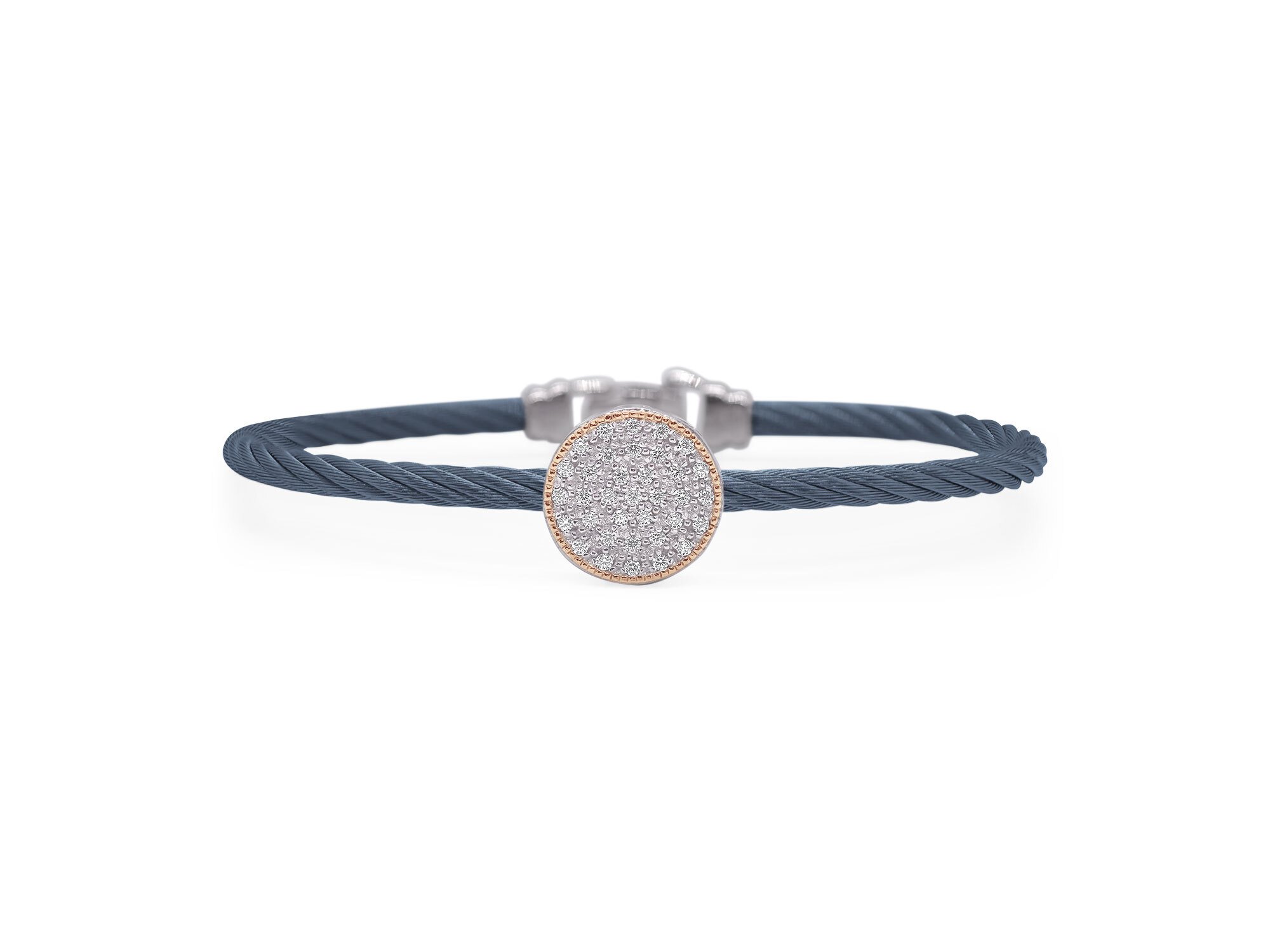 ALOR Blueberry Cable Taking Shapes Disc Bracelet with 18K Gold & Diamonds – Luxury Designer & Fine Jewelry - ALOR