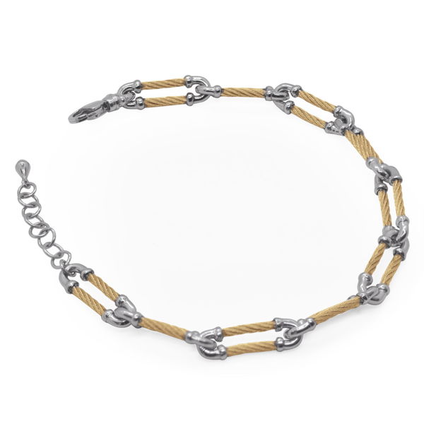 Closeup photo of ALOR Yellow Cable Clip Bracelet – Luxury Designer & Fine Jewelry - ALOR
