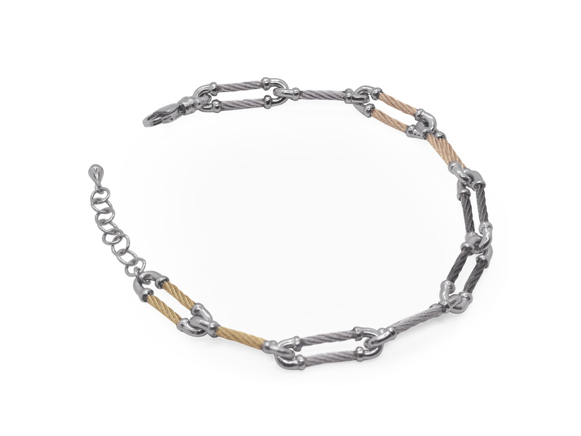 ALOR Black, Carnation, Grey & Yellow Cable Clip Bracelet – Luxury Designer & Fine Jewelry - ALOR