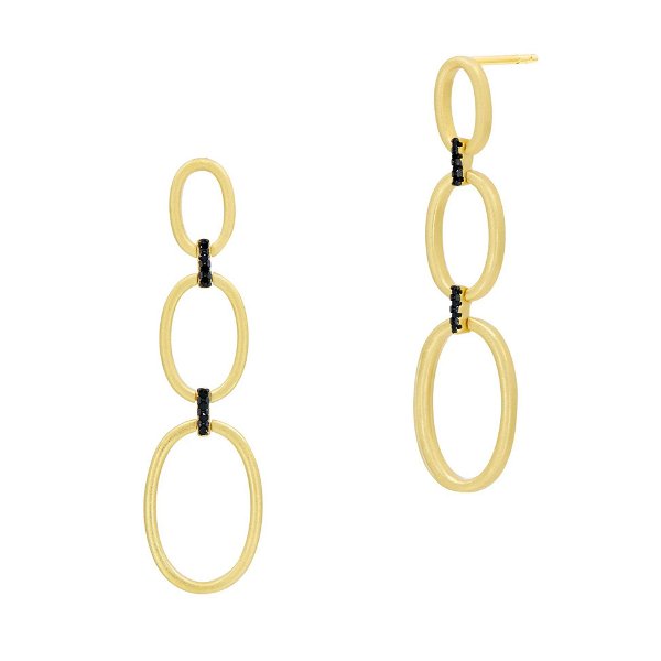 Closeup photo of Industrial Finish Cage Linear Drop Earrings