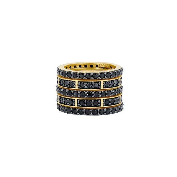 Closeup photo of Industrial Finish Cobblestone 5-Stack Ring