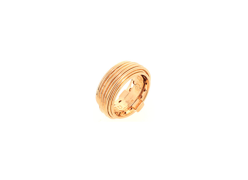Closeup photo of DNA Spring Thin Ring - 18k Yellow Vermiel
