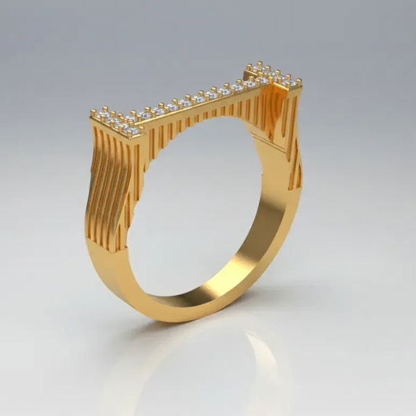 Closeup photo of I Letter In 14 Karat Yellow Gold