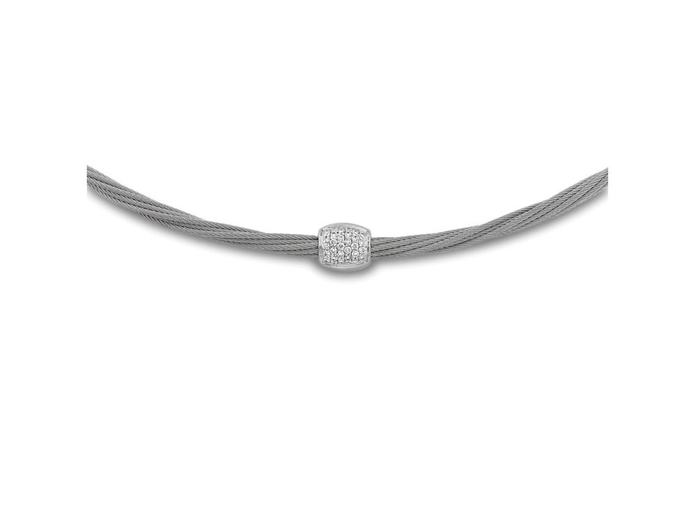 Helix Cable Necklace with Diamond Rondel