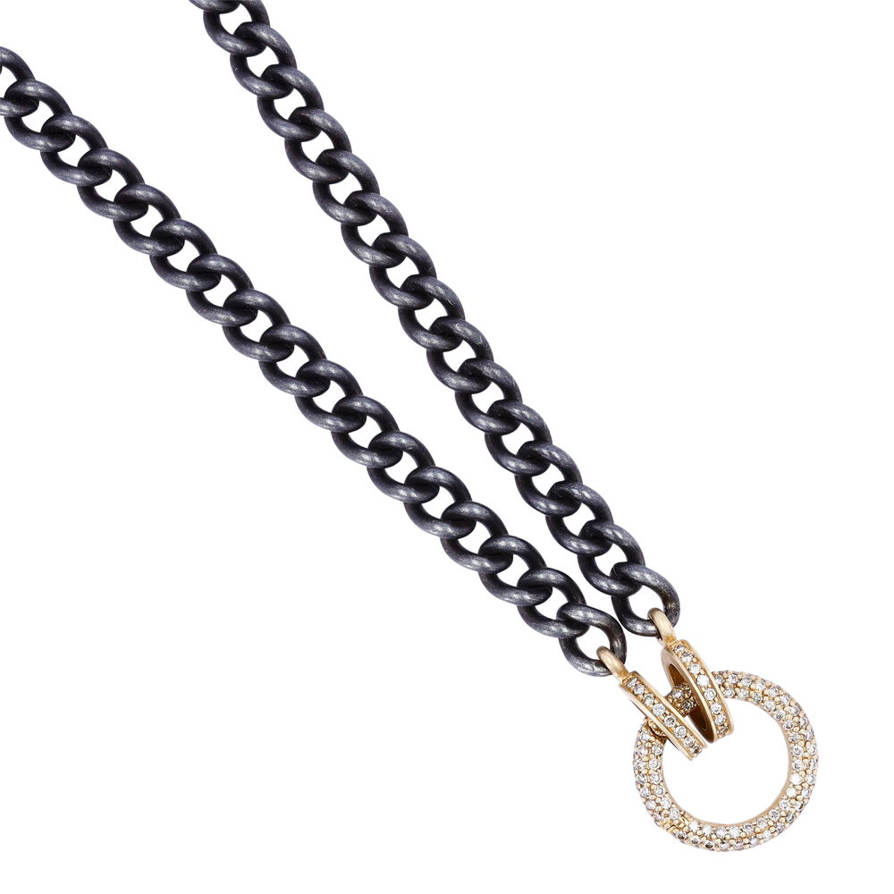 Shot of Classic Diamond Ring Display Chain with Open-able Ring