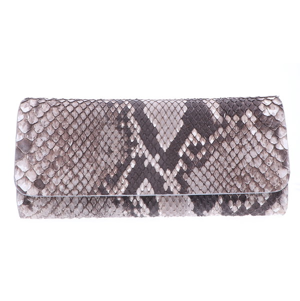 Closeup photo of Natural Python Evening Clutch