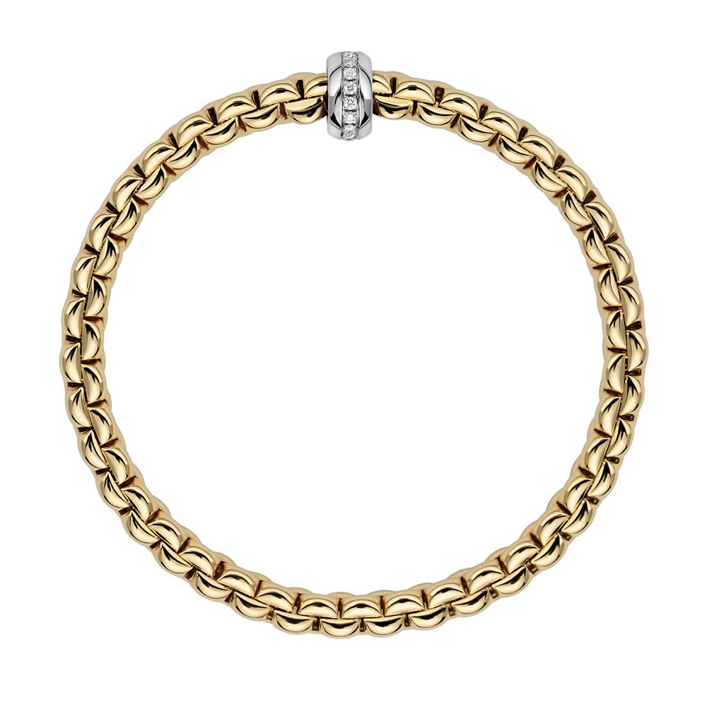 Eka Flex'it Bracelet in Yellow Gold with Diamonds size L (18 cm)