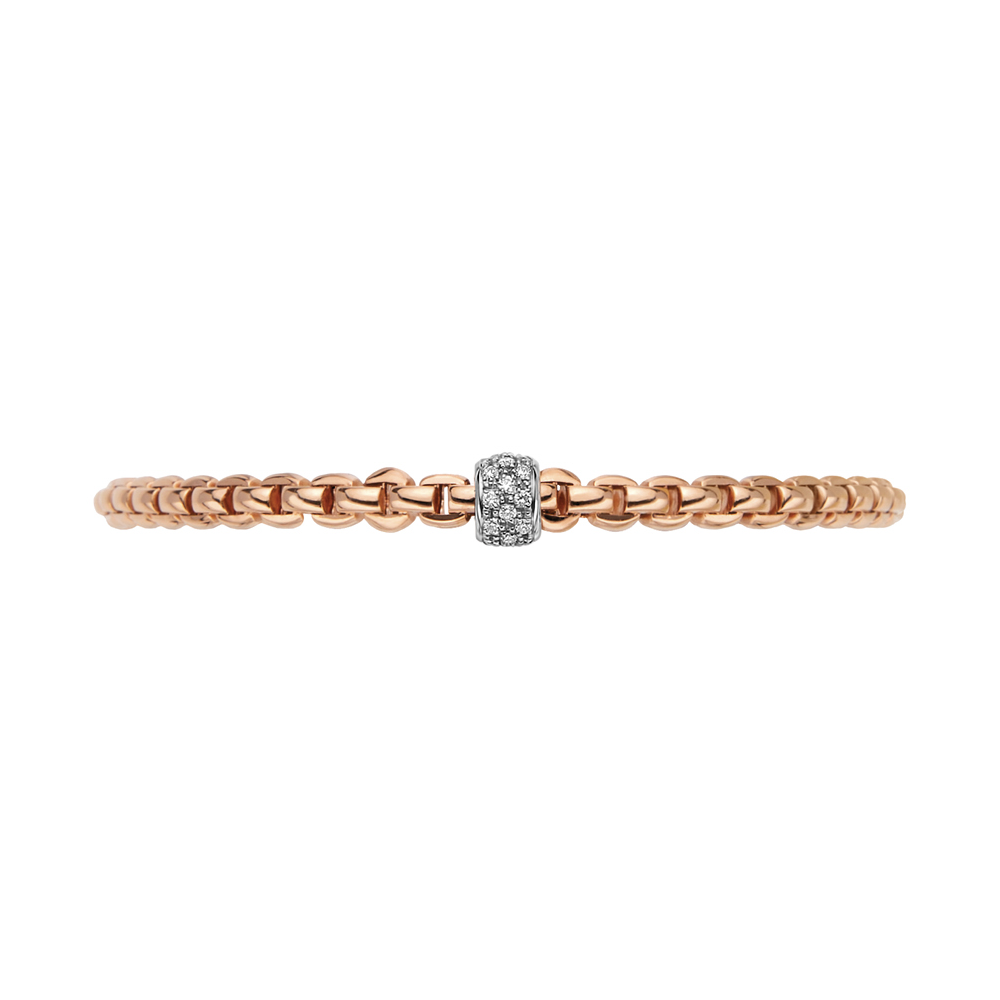 Eka Tiny Flex'it Bracelet in Rose Gold with Diamonds - Size M (17 cm)