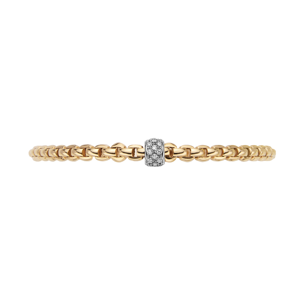 Another shot of Eka Tiny Flex'it Bracelet in Yellow Gold with Diamonds - Size S (16 cm)
