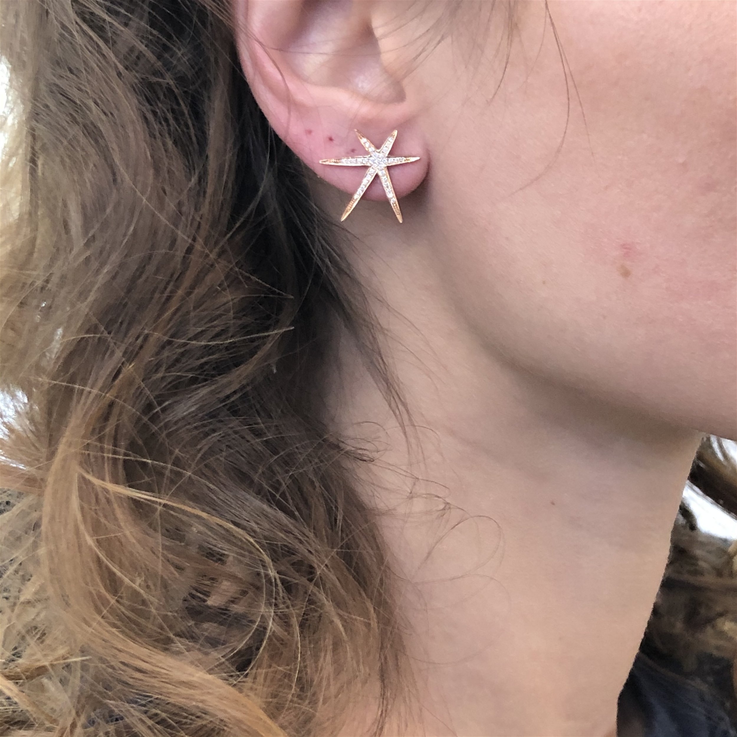 White Topaz Screwback Extra long Post Earring – long post earrings