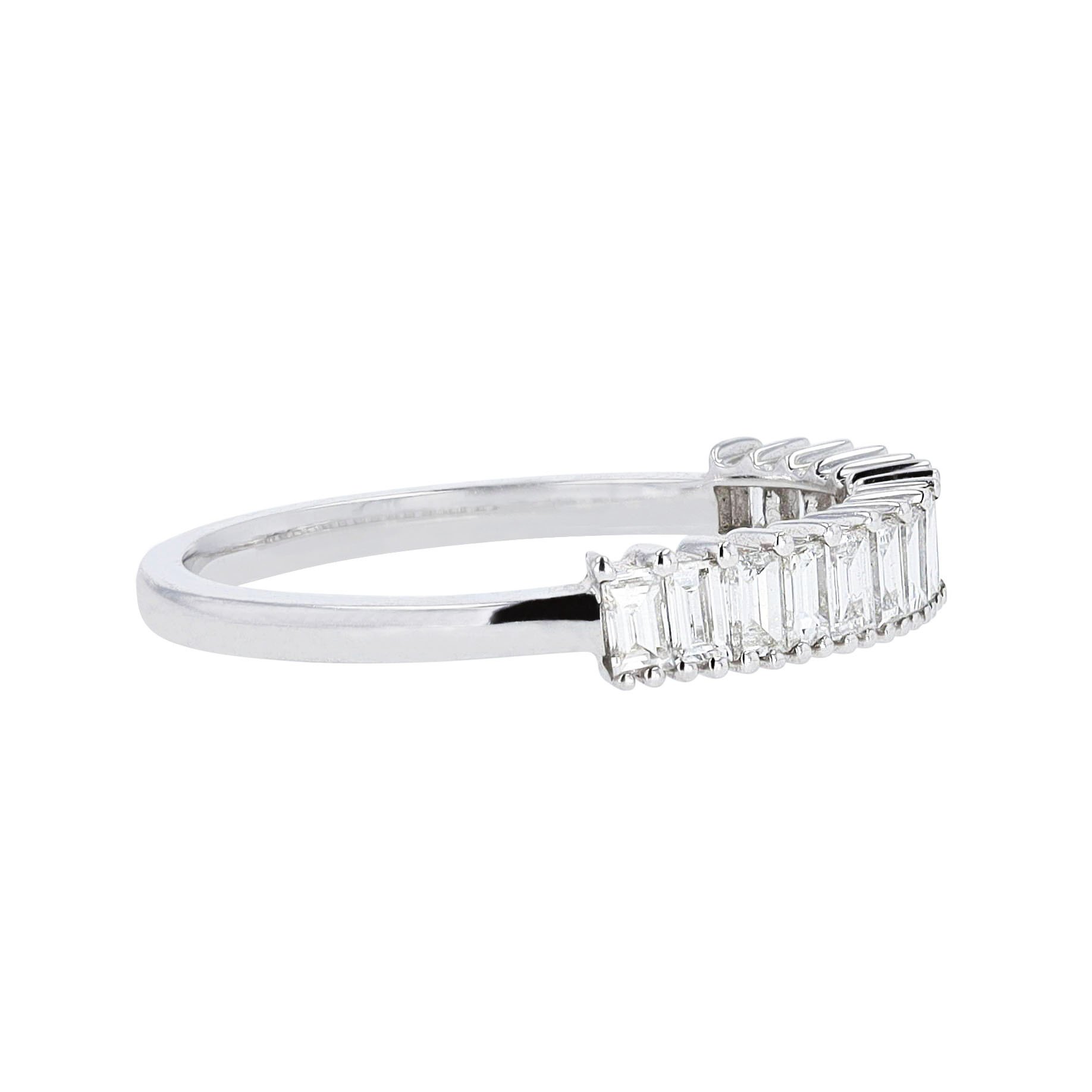 Baguette Diamond 1/2 Stack Ring 18k Gold with Diamonds