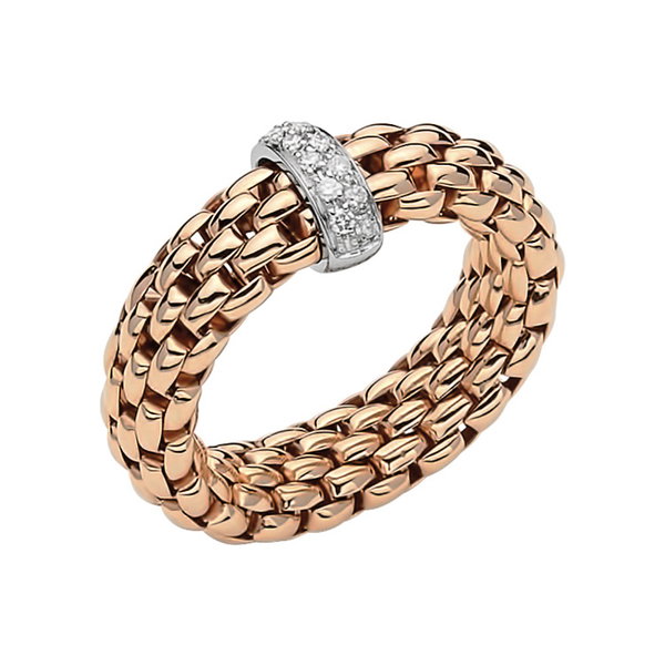 Closeup photo of Vendome Flex'It Ring in Rose with Diamond Bar - Size US 7 - 8
