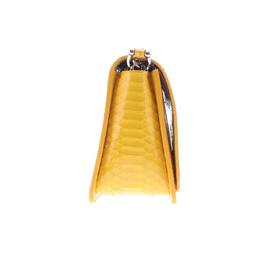 Electric Yellow Python Chain Bag