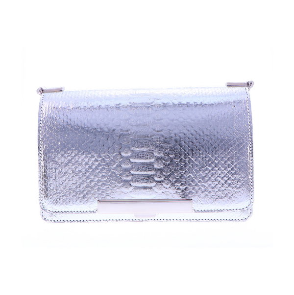Closeup photo of Silver Python Chain Bag