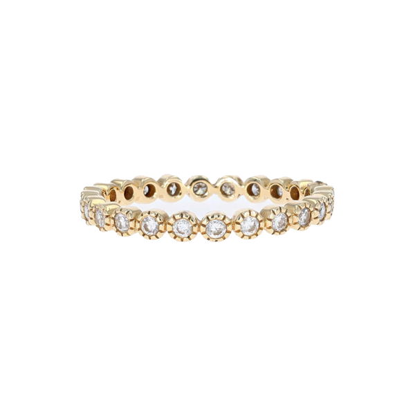 Closeup photo of Brilliant Cut Eternity Stack Ring 14K Gold with Diamonds