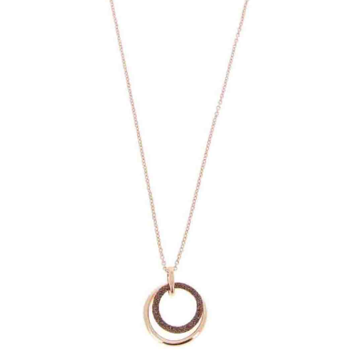 Closeup photo of Polvere Small Circle Wave Pendant Necklace Rose Gold Antelope Polvere