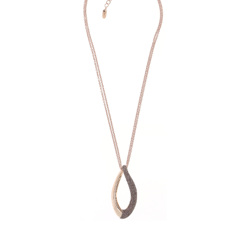 Closeup photo of Split Twist Polvere Pendant Necklace Rose Gold Antelope Polvere