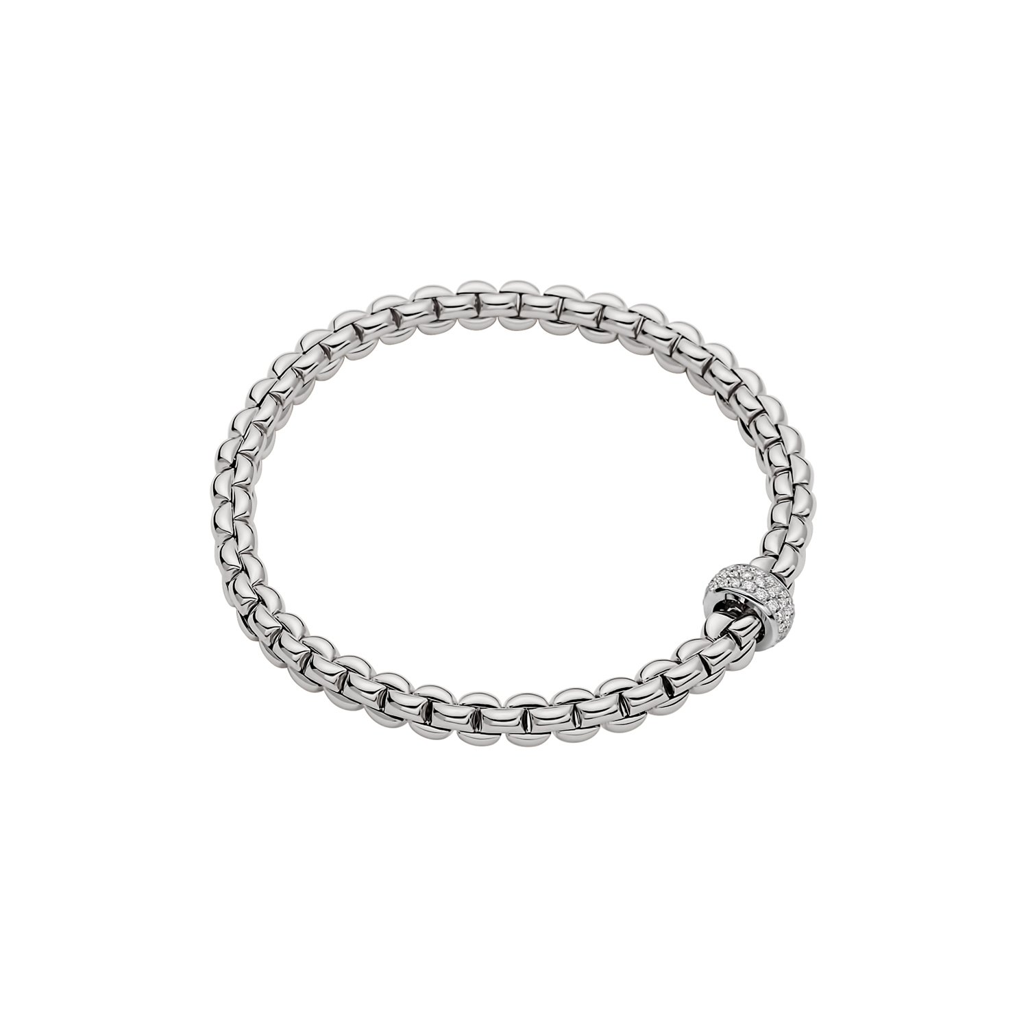 Flex'it Bracelet with Pave Diamond Rondel