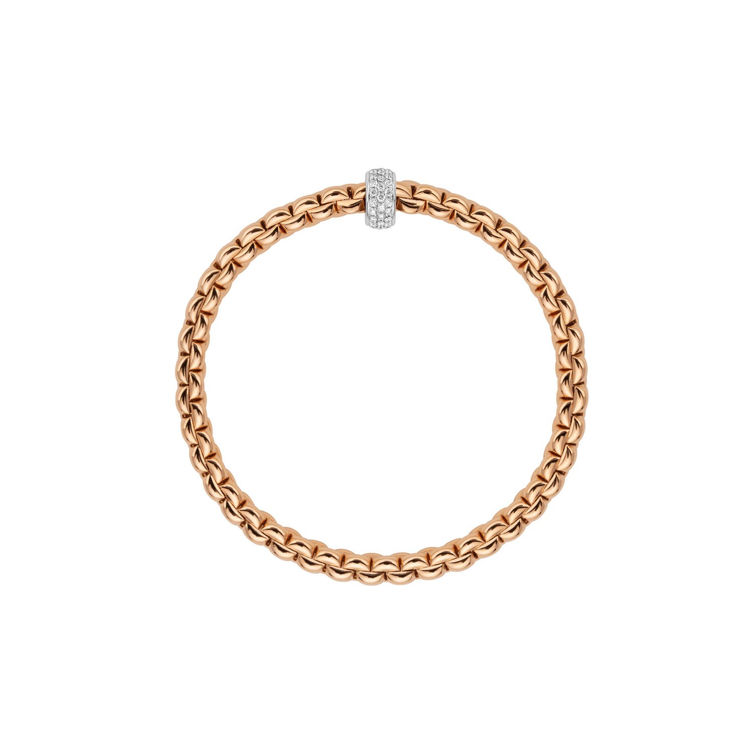 Flex'it Bracelet with Pave Diamond Rondel
